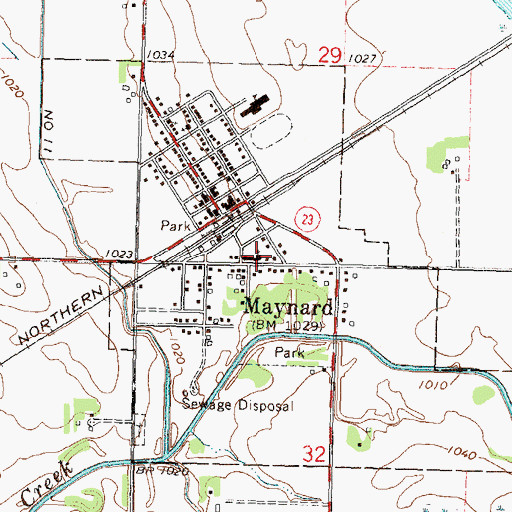 Topographic Map of Maynard Lutheran Church, MN
