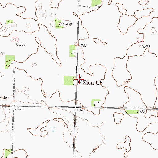 Topographic Map of Swedish Lutheran Cemetery, MN