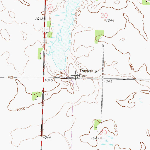 Topographic Map of Louriston Township Cemetery, MN