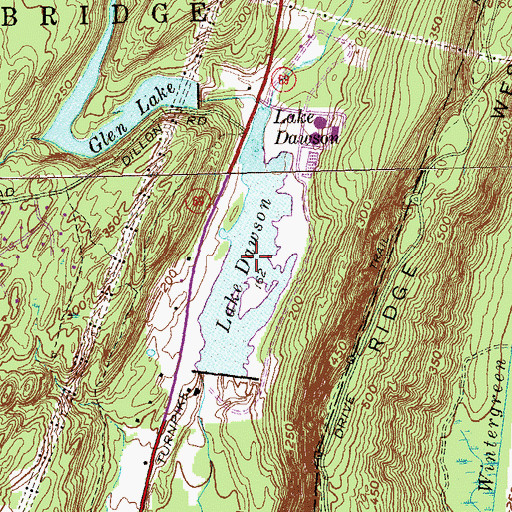 Topographic Map of Lake Dawson, CT