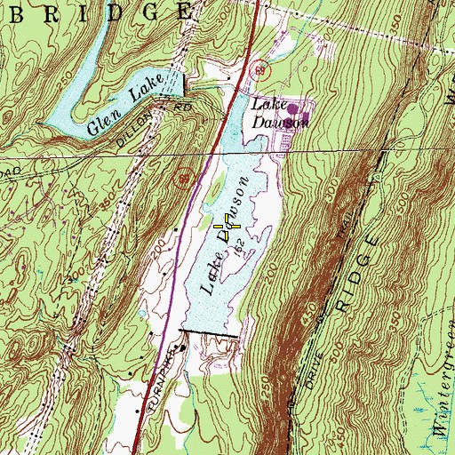 Topographic Map of Lake Dawson, CT