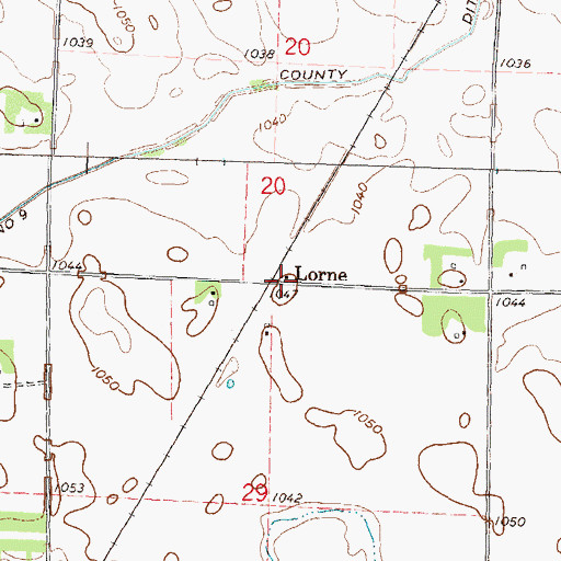 Topographic Map of Lorne Post Office (historical), MN