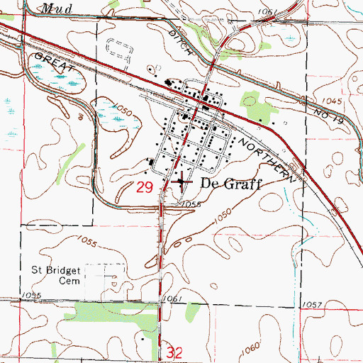 Topographic Map of Saint Bridget's Catholic Church, MN
