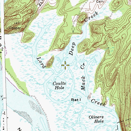Topographic Map of Deep Creek, CT