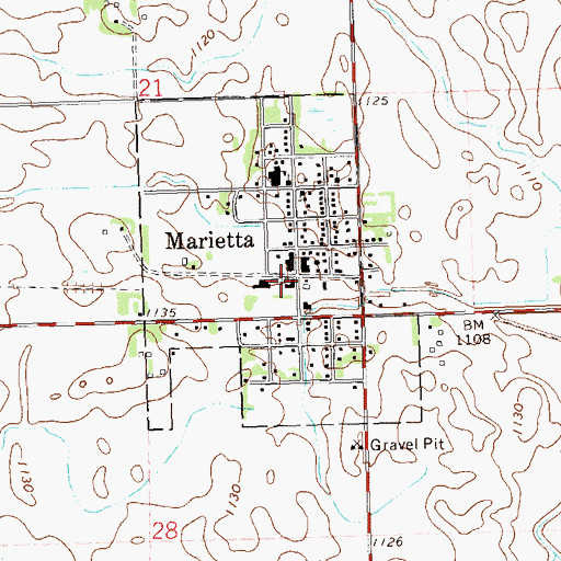 Topographic Map of Marietta (historical), MN