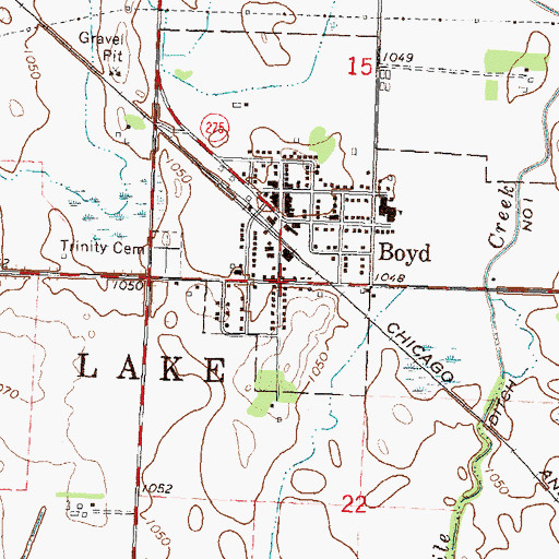 Topographic Map of Saint John Lutheran Church, MN