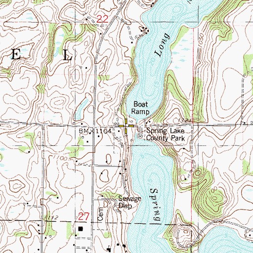 Topographic Map of Lakedale Campground, MN