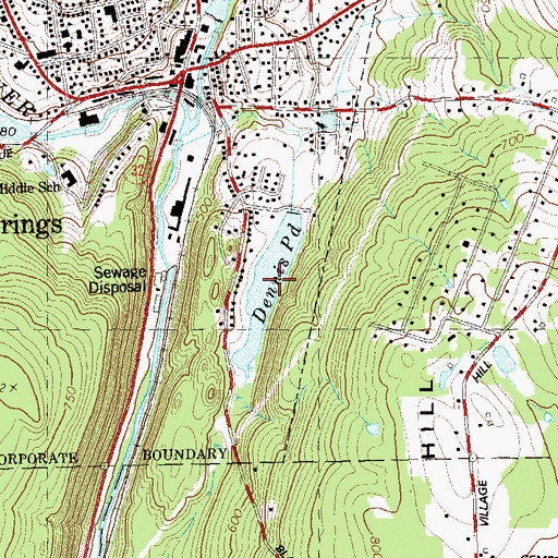 Topographic Map of Dennis Pond, CT