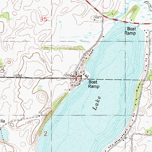 Topographic Map of Kramers Family Resort Campground, MN