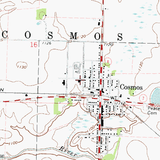 Topographic Map of Peace Lutheran Church, MN