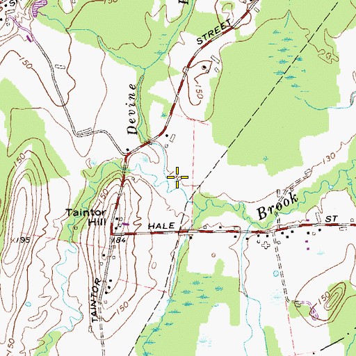 Topographic Map of Devine Brook, CT