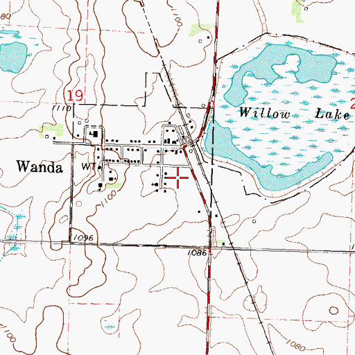 Topographic Map of Schoo Park, MN
