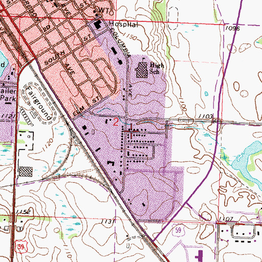 Topographic Map of Bethel Evangelical Lutheran Church, MN