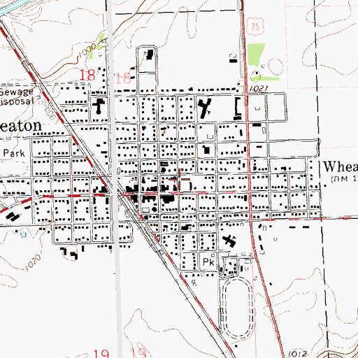 Topographic Map of Wheaton Fire Department, MN