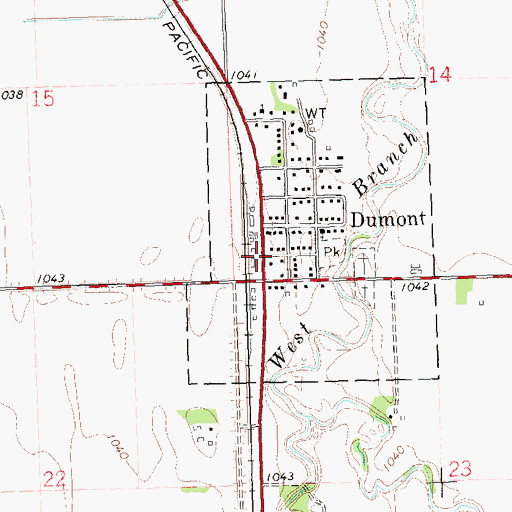 Topographic Map of Dumont (historical), MN