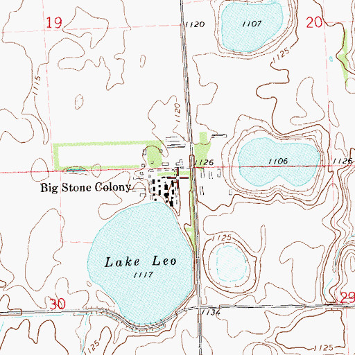 Topographic Map of Big Stone Hutterite Colony Cemetery, MN