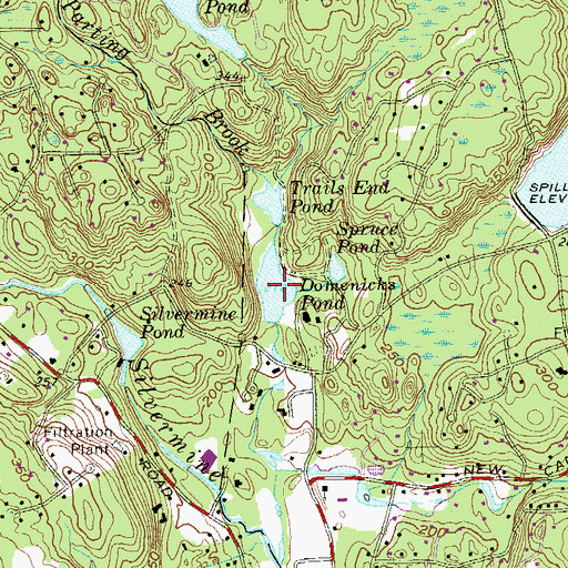 Topographic Map of Domenicks Pond, CT