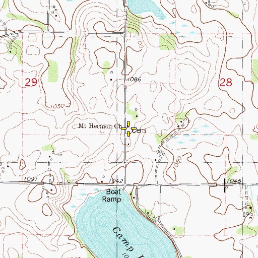 Topographic Map of Mount Herman Cemetery, MN