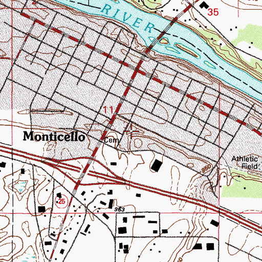 Topographic Map of Cedar Street Mall, MN