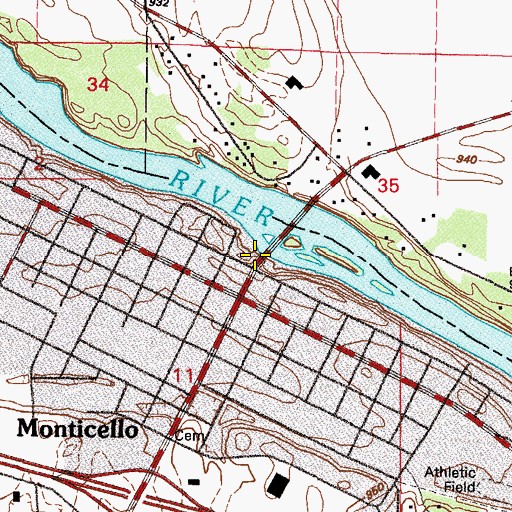 Topographic Map of West Bridge Park, MN