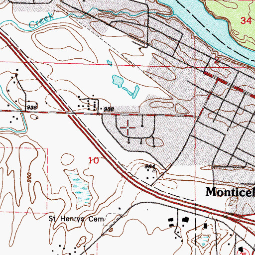 Topographic Map of Country Club Park, MN