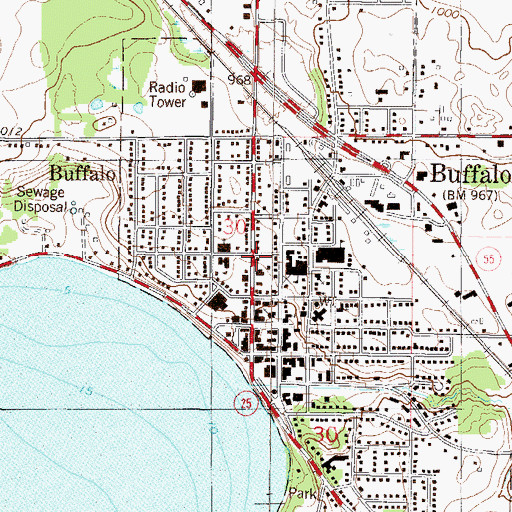 Topographic Map of Buffalo City Hall, MN