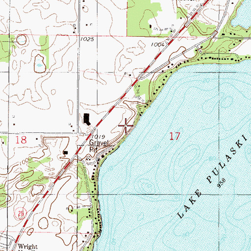 Topographic Map of West Pulaski Park, MN