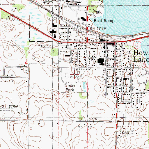 Topographic Map of Howard Lake Mobile Home Park, MN