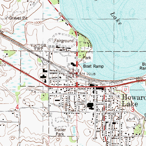 Topographic Map of Howard Lake, MN