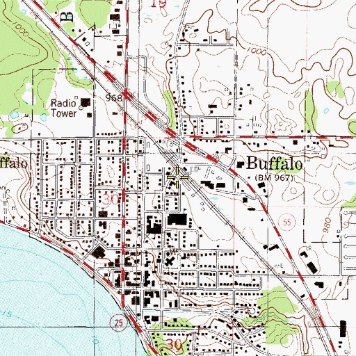 Topographic Map of Buffalo, MN