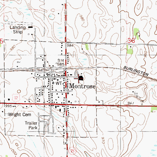Topographic Map of Montrose Elementary School, MN