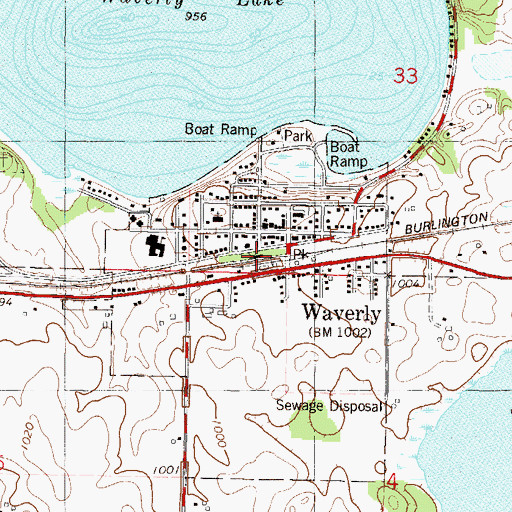 Topographic Map of Waverly, MN