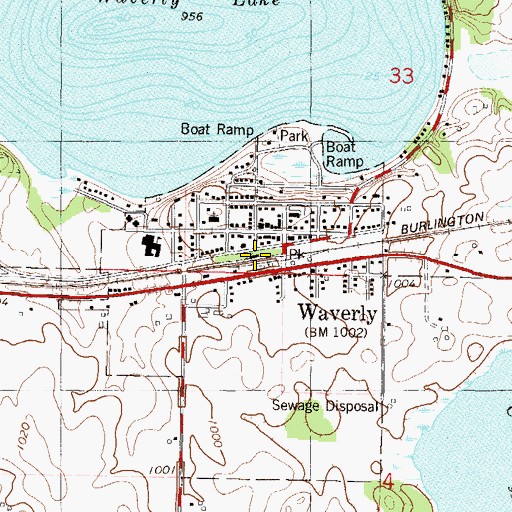 Topographic Map of Waverly, MN