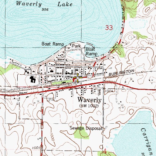 Topographic Map of Waverly Group Home, MN