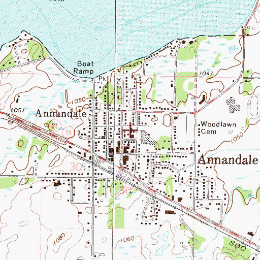 Topographic Map of Saint Ignatius Church, MN