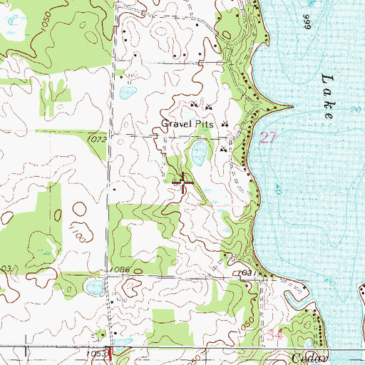Topographic Map of Whispering Pines Golf Course, MN