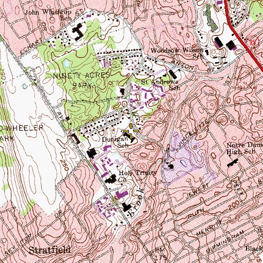 Topographic Map of Dunigan School, CT