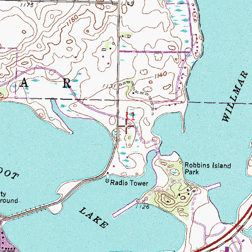 Topographic Map of Hedin Park, MN