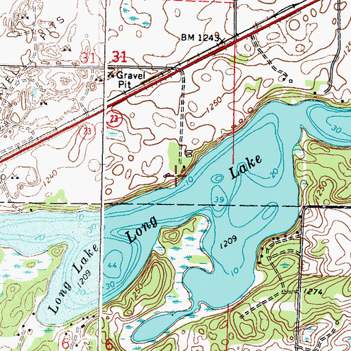 Topographic Map of Old Wagon Campground, MN