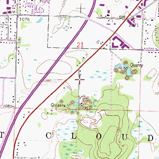 Topographic Map of Boulder Ridge Golf Club, MN