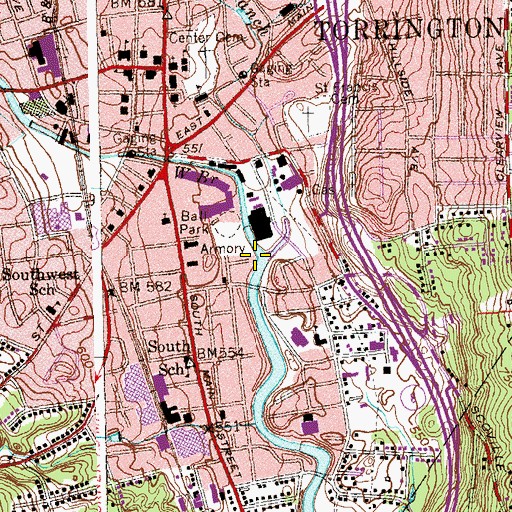 Topographic Map of East Branch Naugatuck River, CT