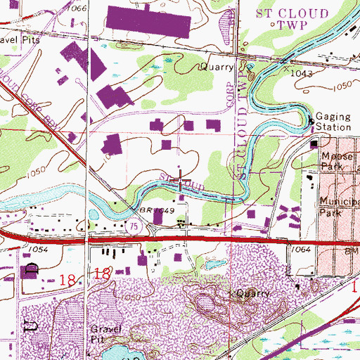 Topographic Map of Pine View Park, MN
