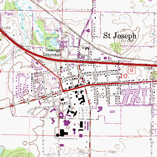 Topographic Map of Saint Joseph Police Department, MN