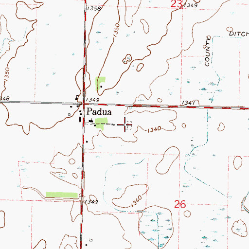 Topographic Map of Saint Anthony Padua Cemetery, MN