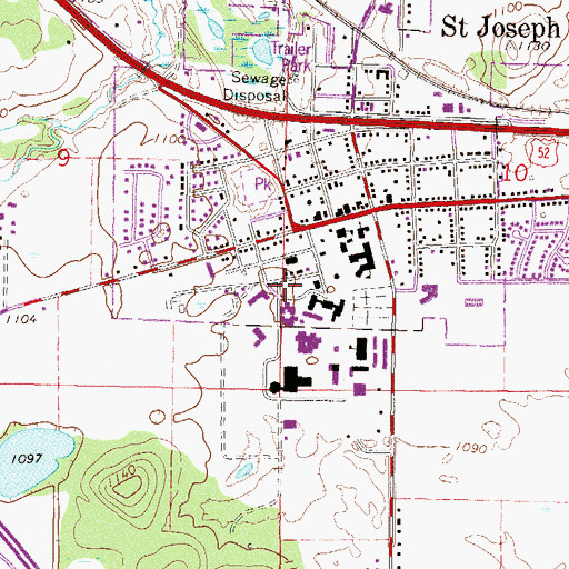 Topographic Map of West Apartments, MN