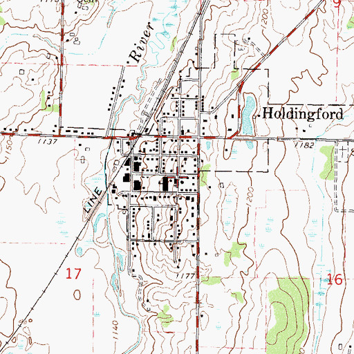 Topographic Map of Saint Hedwig's Church, MN
