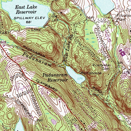 Topographic Map of East Lake Brook, CT