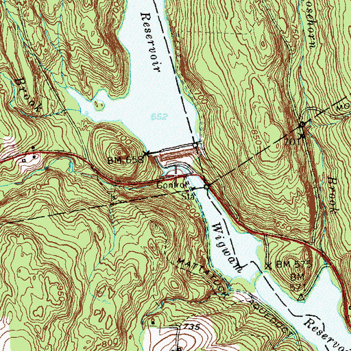 Topographic Map of East Morris Brook, CT