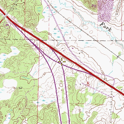 Topographic Map of Interchange 158, MN