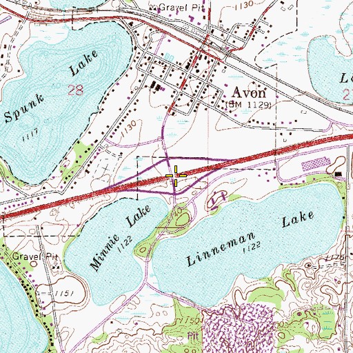 Topographic Map of Interchange 153, MN